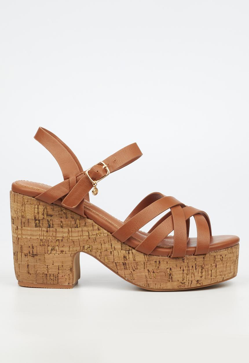 Miss Black - Honey 2 block heel - tan