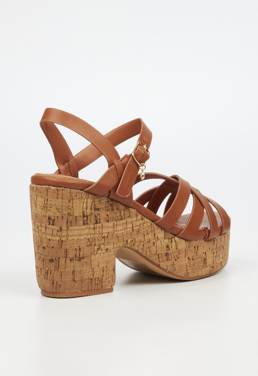 Miss Black - Honey 2 block heel - tan