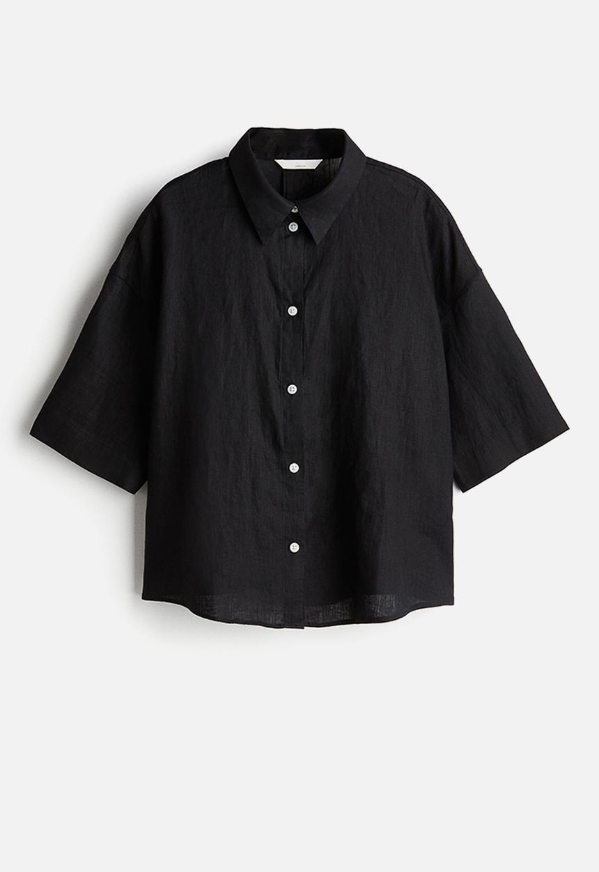 H&M - Linen shirt - black