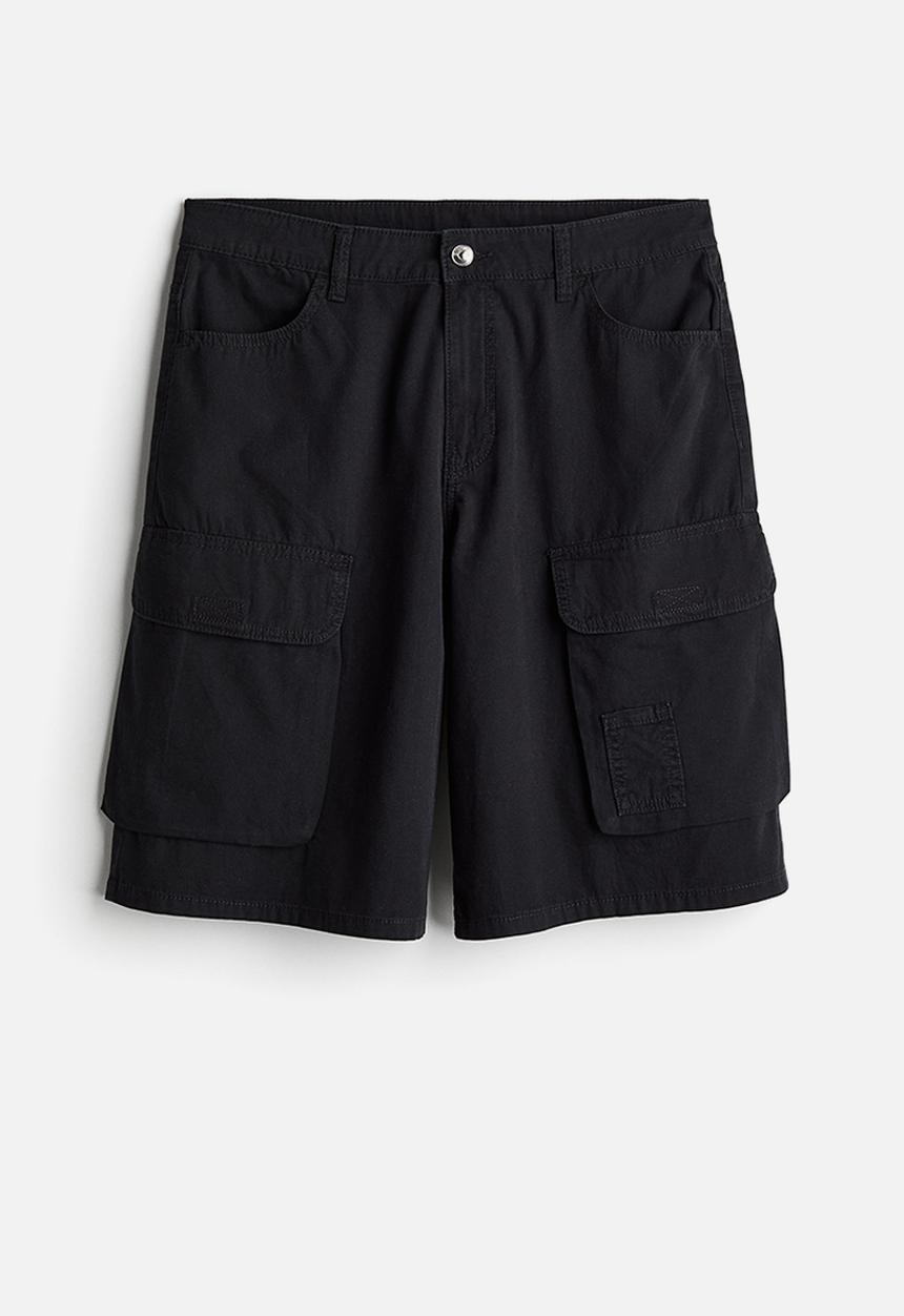 H&M - Canvas cargo shorts - black
