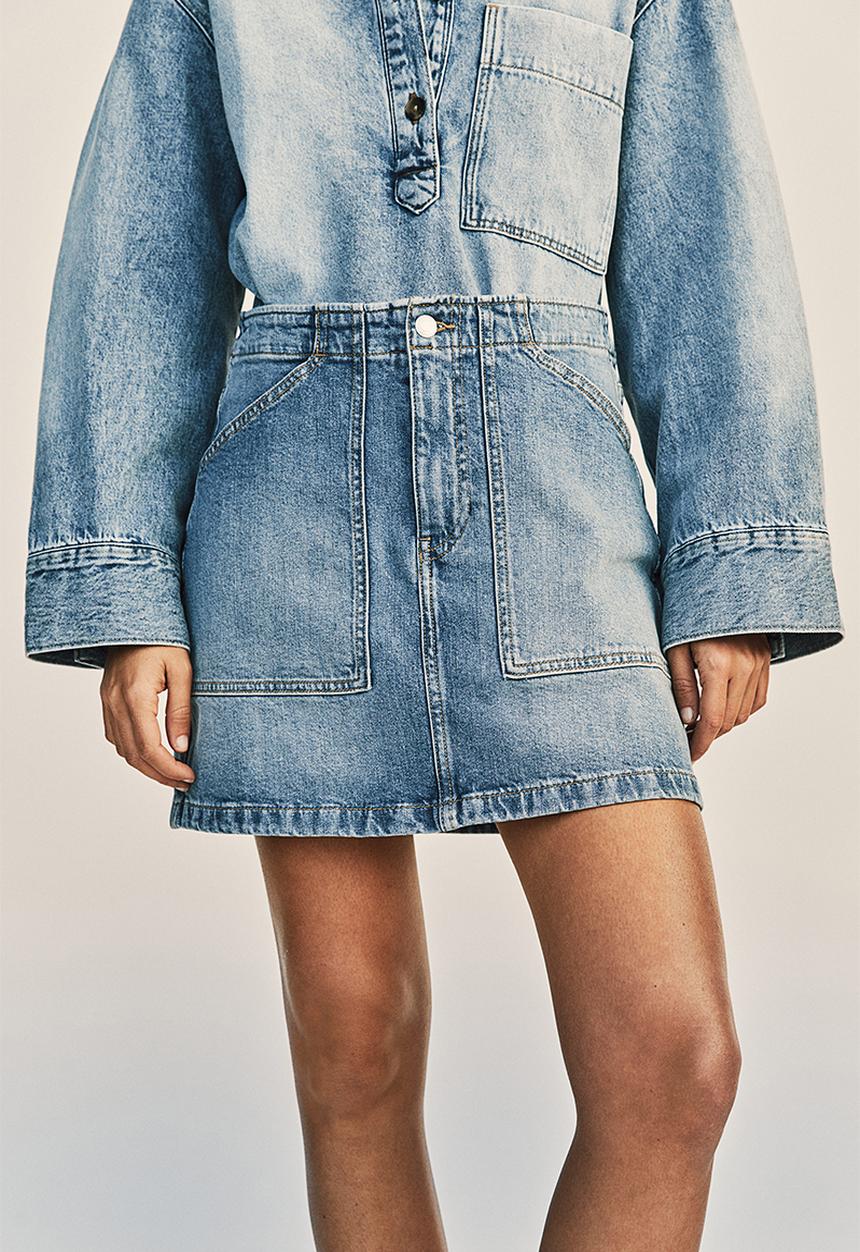 H&M - A-line denim skirt - denim blue