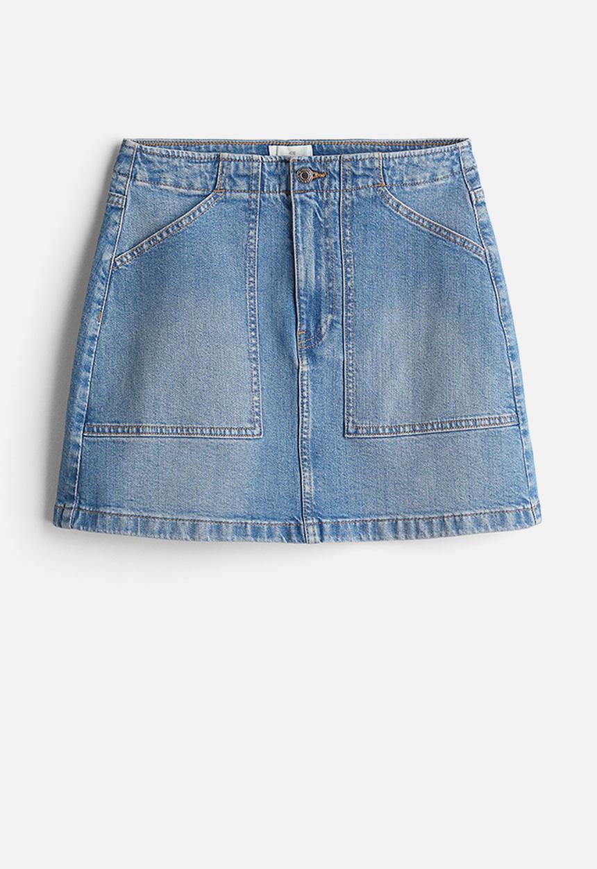 H&M - A-line denim skirt - denim blue