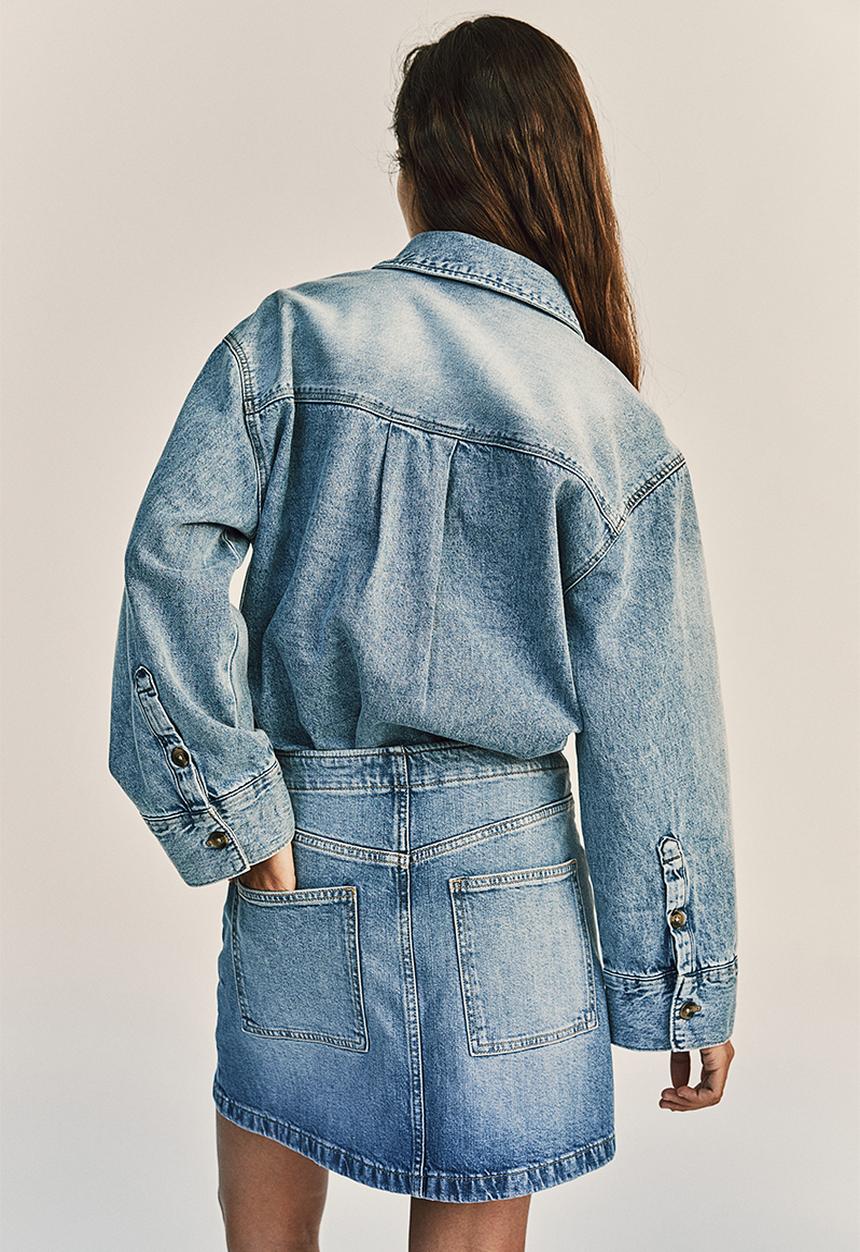 H&M - A-line denim skirt - denim blue