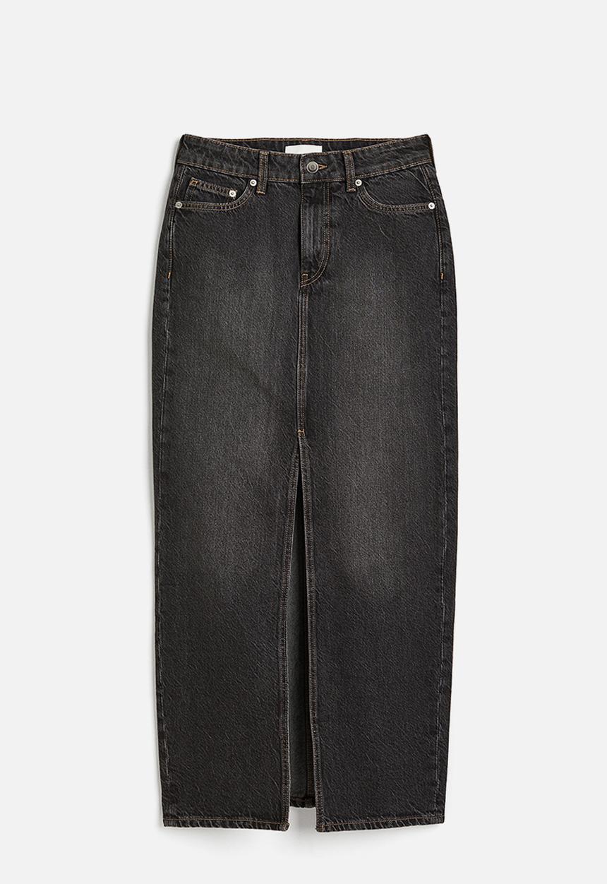 H&M - Denim maxi skirt - black