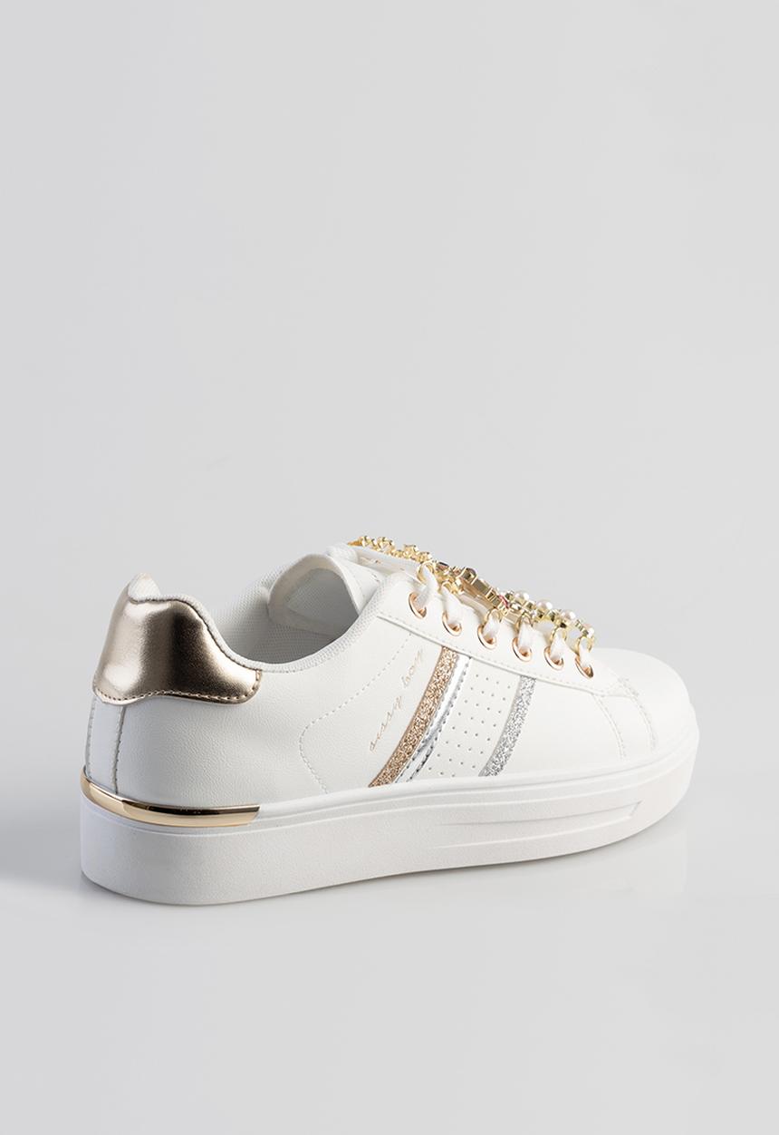 SISSY BOY - Trim sneaker - white & gold
