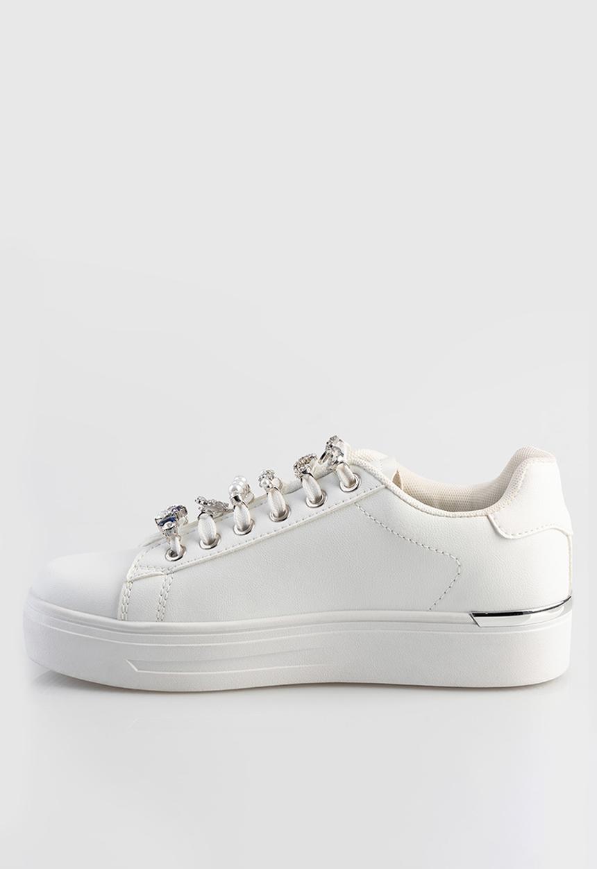 SISSY BOY - Trim sneaker - white & silver