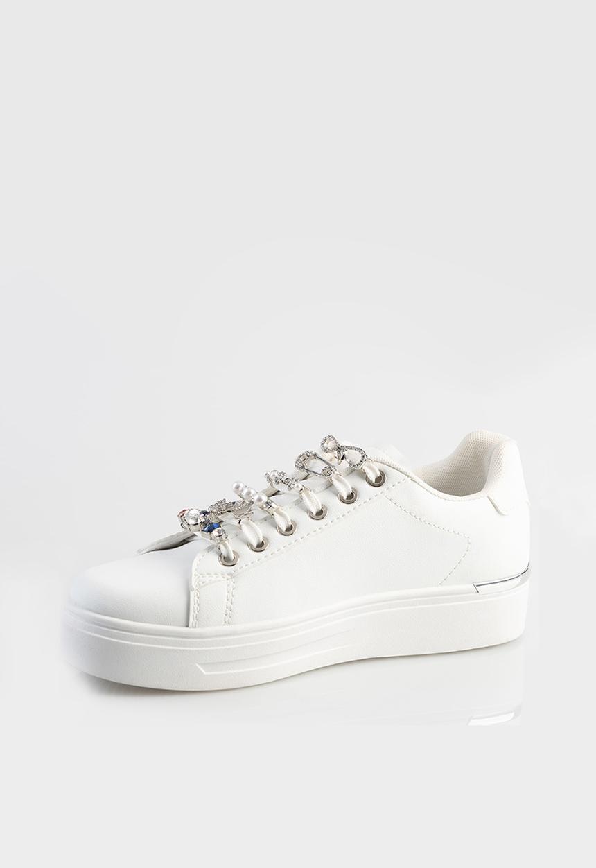 SISSY BOY - Trim sneaker - white & silver