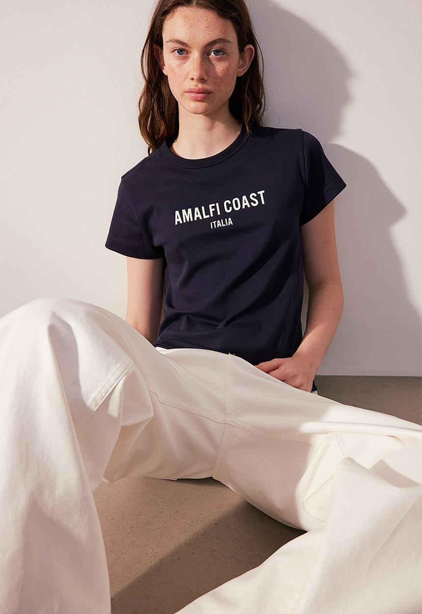H&M - Fitted cotton T-shirt - blue