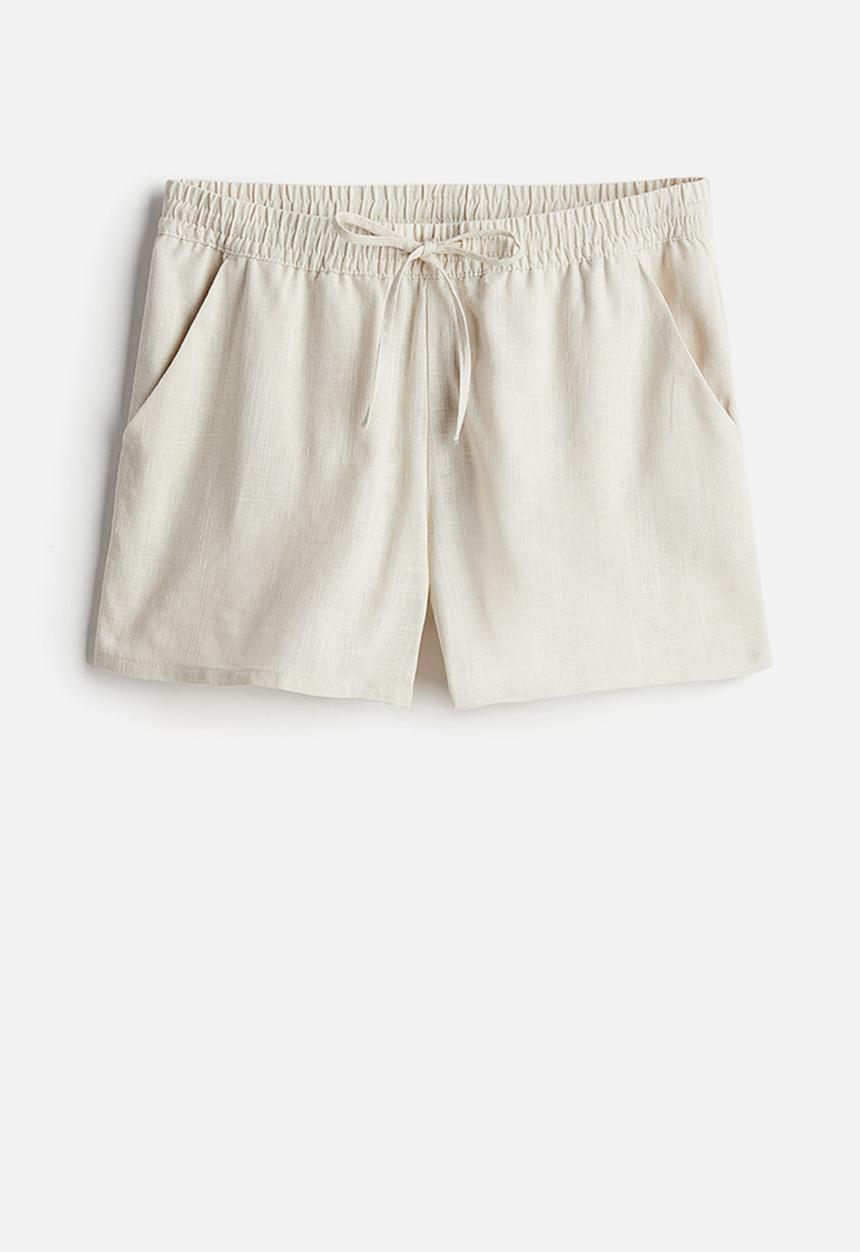 H&M - Linen-blend pull-on shorts - beige