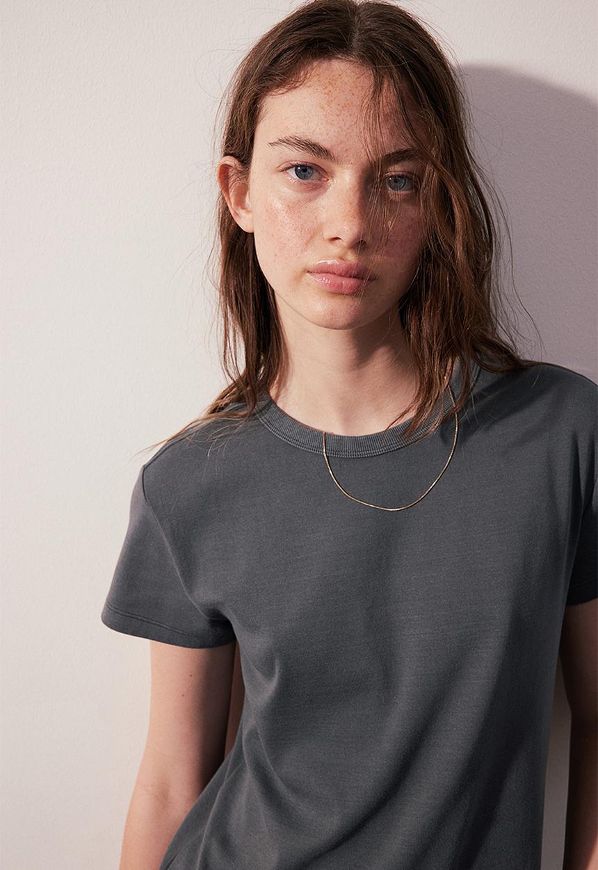 H&M - Fitted cotton T-shirt - grey
