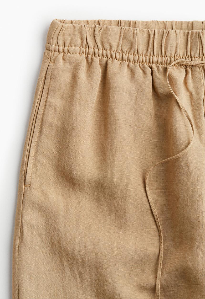 H&M - Linen-blend pull-on trousers - beige