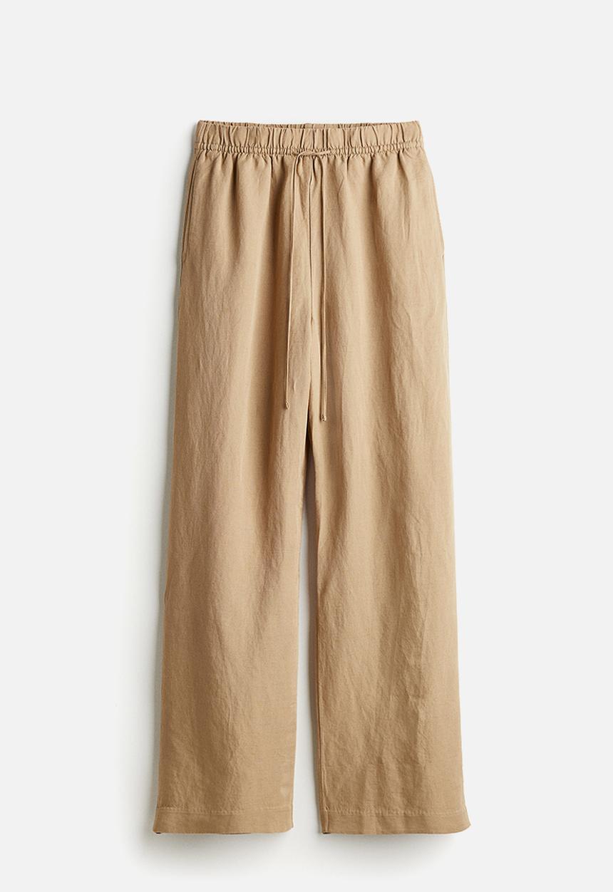 H&M - Linen-blend pull-on trousers - beige