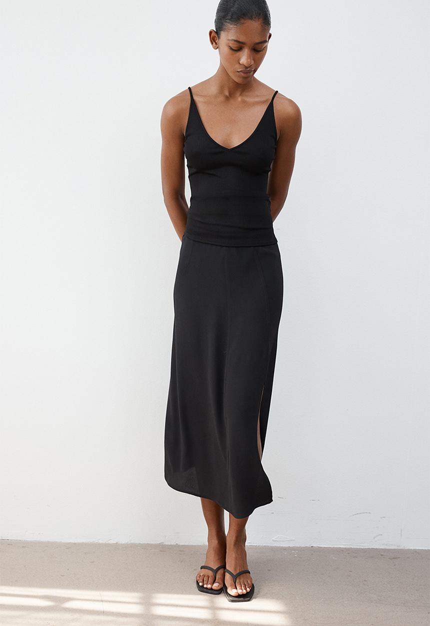 H&M - Crêpe skirt - black