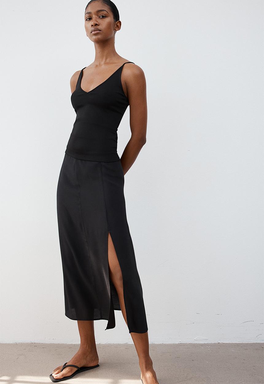 H&M - Crêpe skirt - black