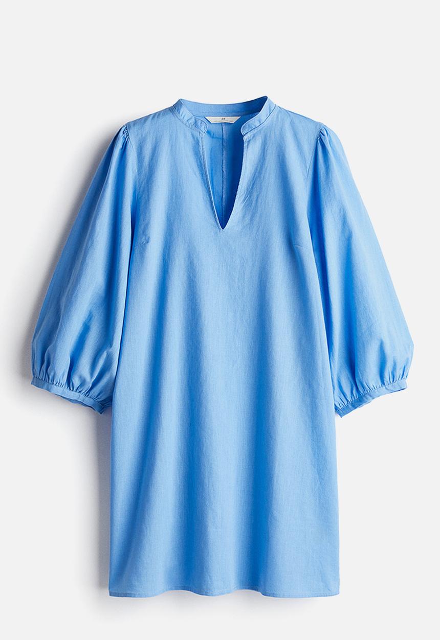 H&M - Linen-blend dress - blue