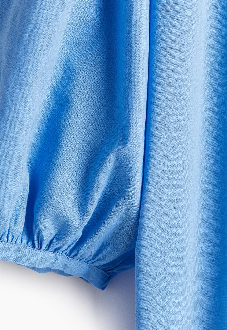 H&M - Linen-blend dress - blue