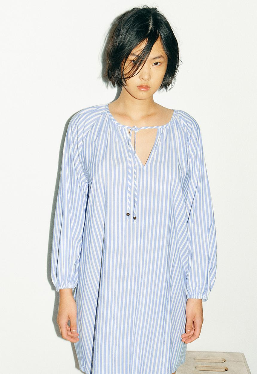 H&M - Tunic dress - light blue striped