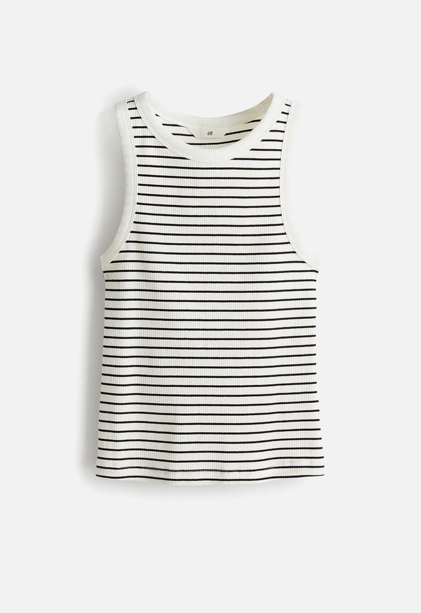H&M - Ribbed vest top - white