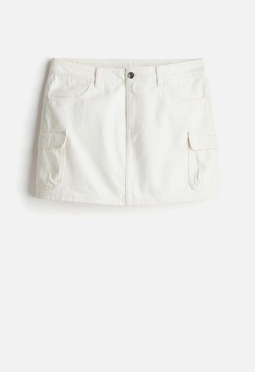 H&M - Twill cargo mini skirt - cream