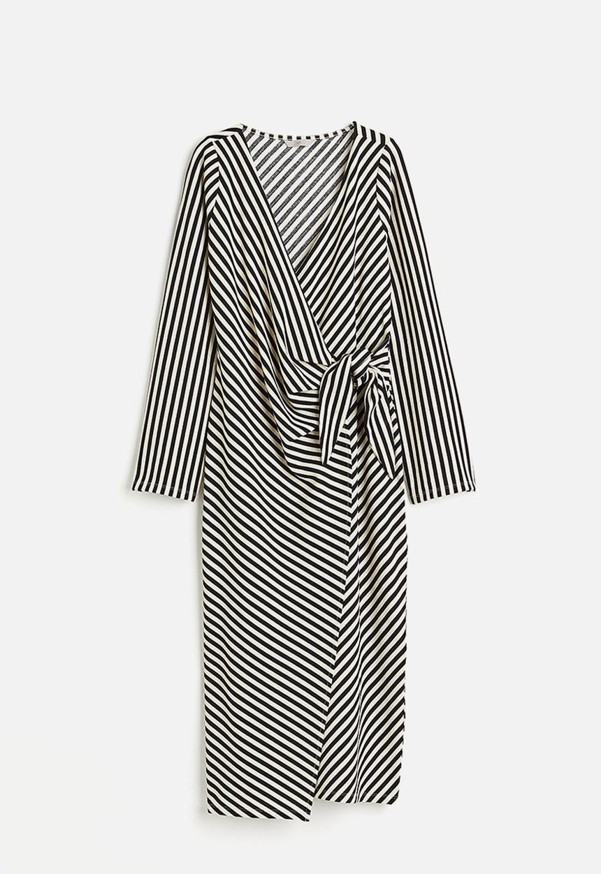 H&M - Jersey wrap dress - cream & black