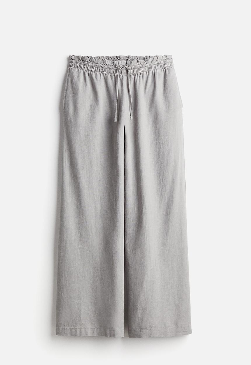 H&M - Linen-blend pull-on trousers - light grey