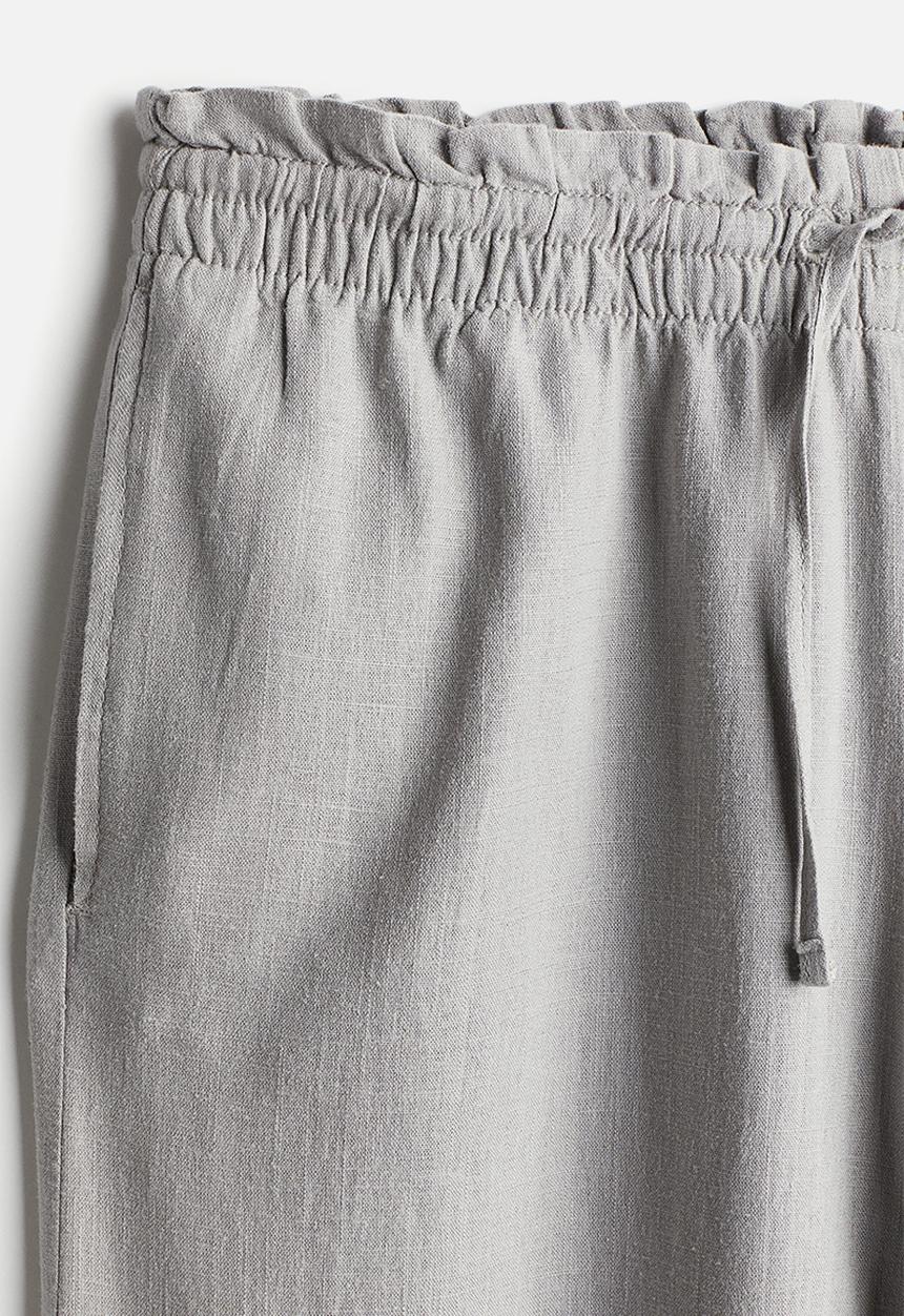 H&M - Linen-blend pull-on trousers - light grey