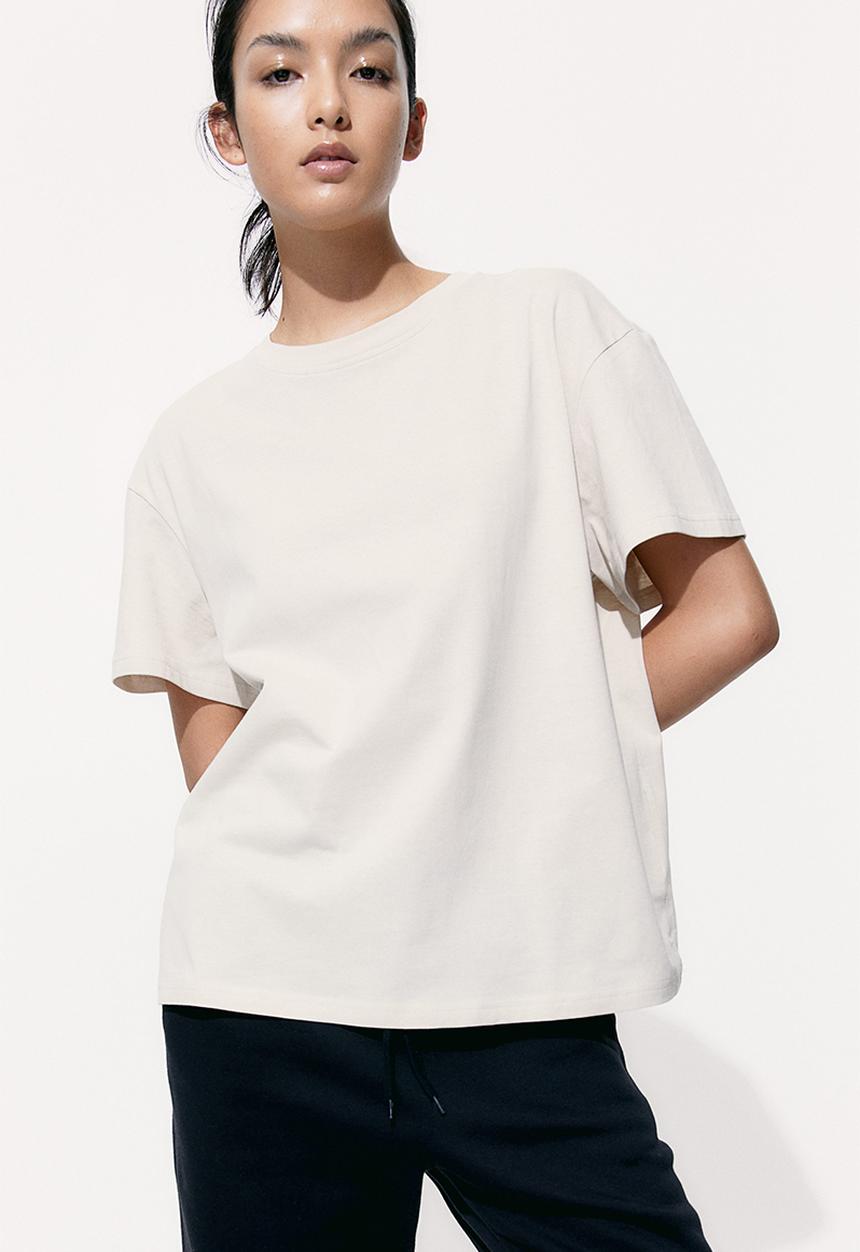 H&M - Oversized t-shirt - light beige