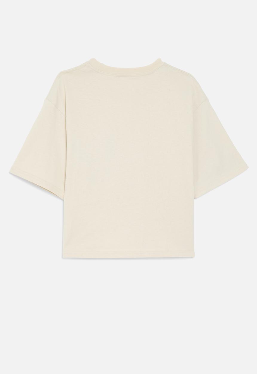 Pop Candy - Zip pocket tee - off white & green