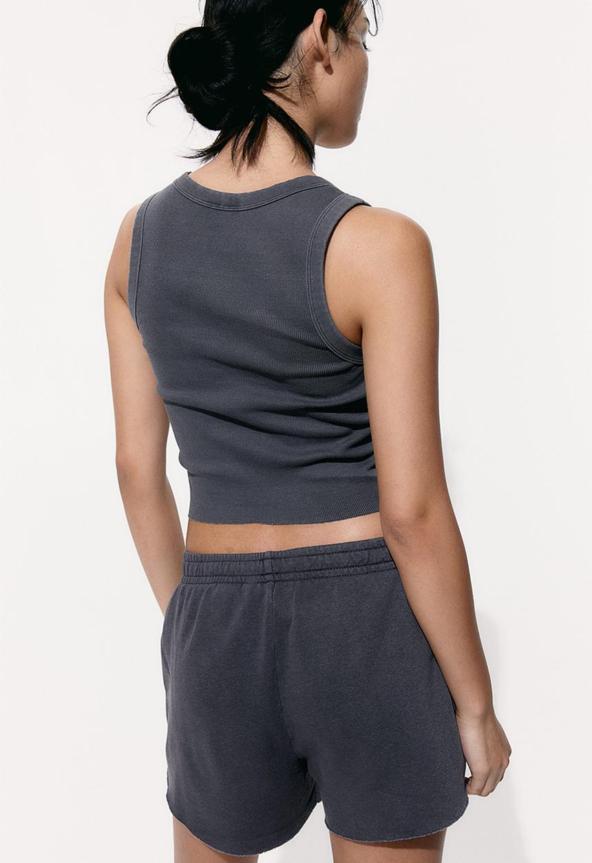 H&M - Short vest top - dark grey