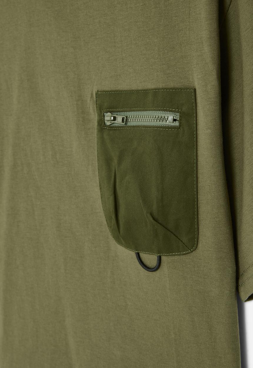 Pop Candy - Zip pocket tee - olive green
