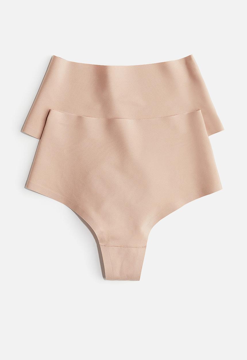 H&M - 2 pack invisible light shape brazilian briefs - beige