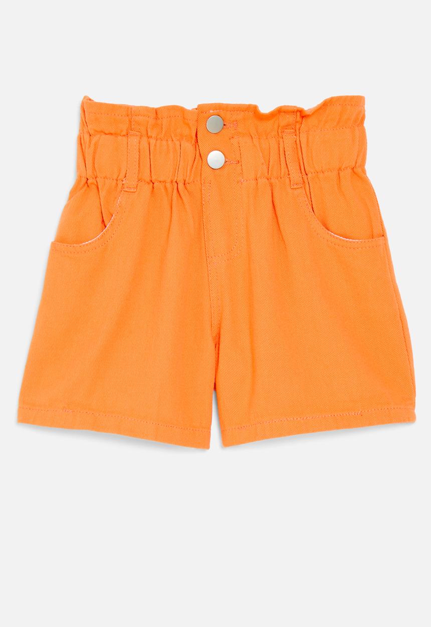 Pop Candy - Paperbag shorts-orange
