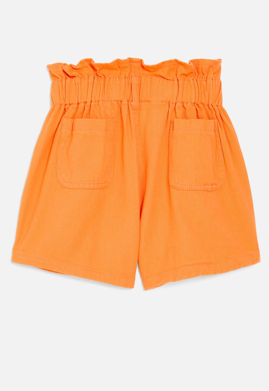Pop Candy - Paperbag shorts-orange