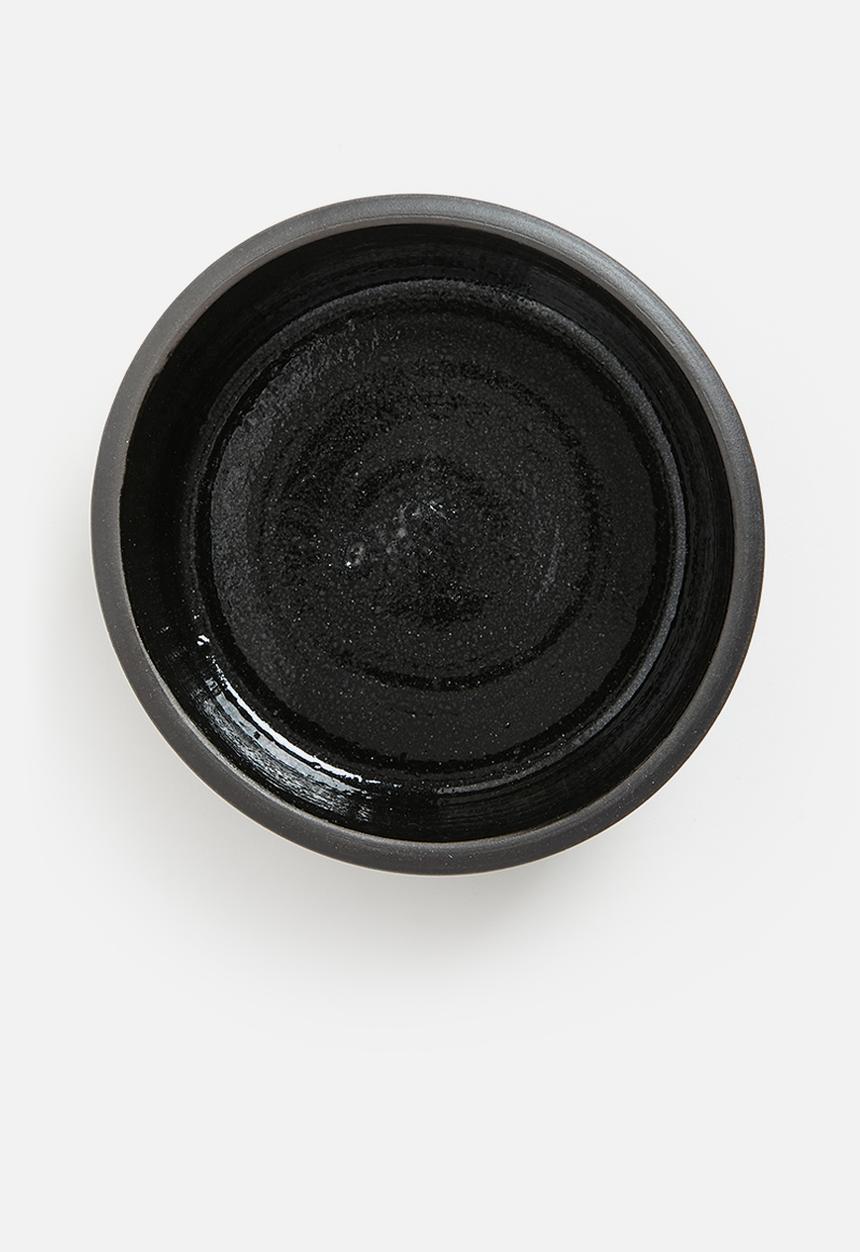 Houndstooth - Pet Ceramic Bowl - black