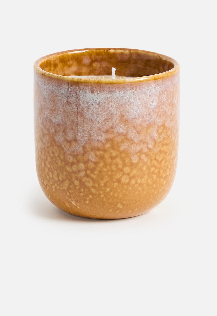 H&S - Scented Ceramic Candle Oud Wood - Taupe