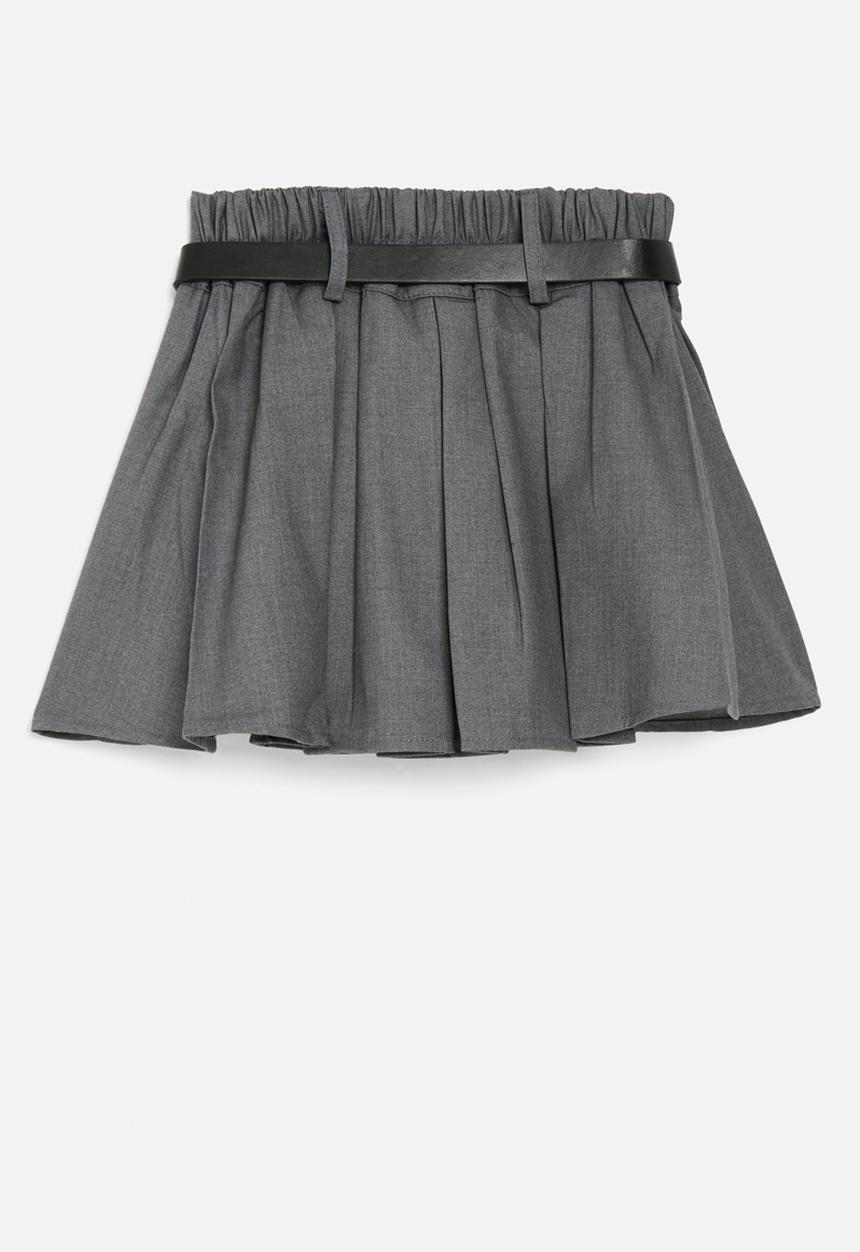 Pop Candy - Belted pleated skirt - grey
