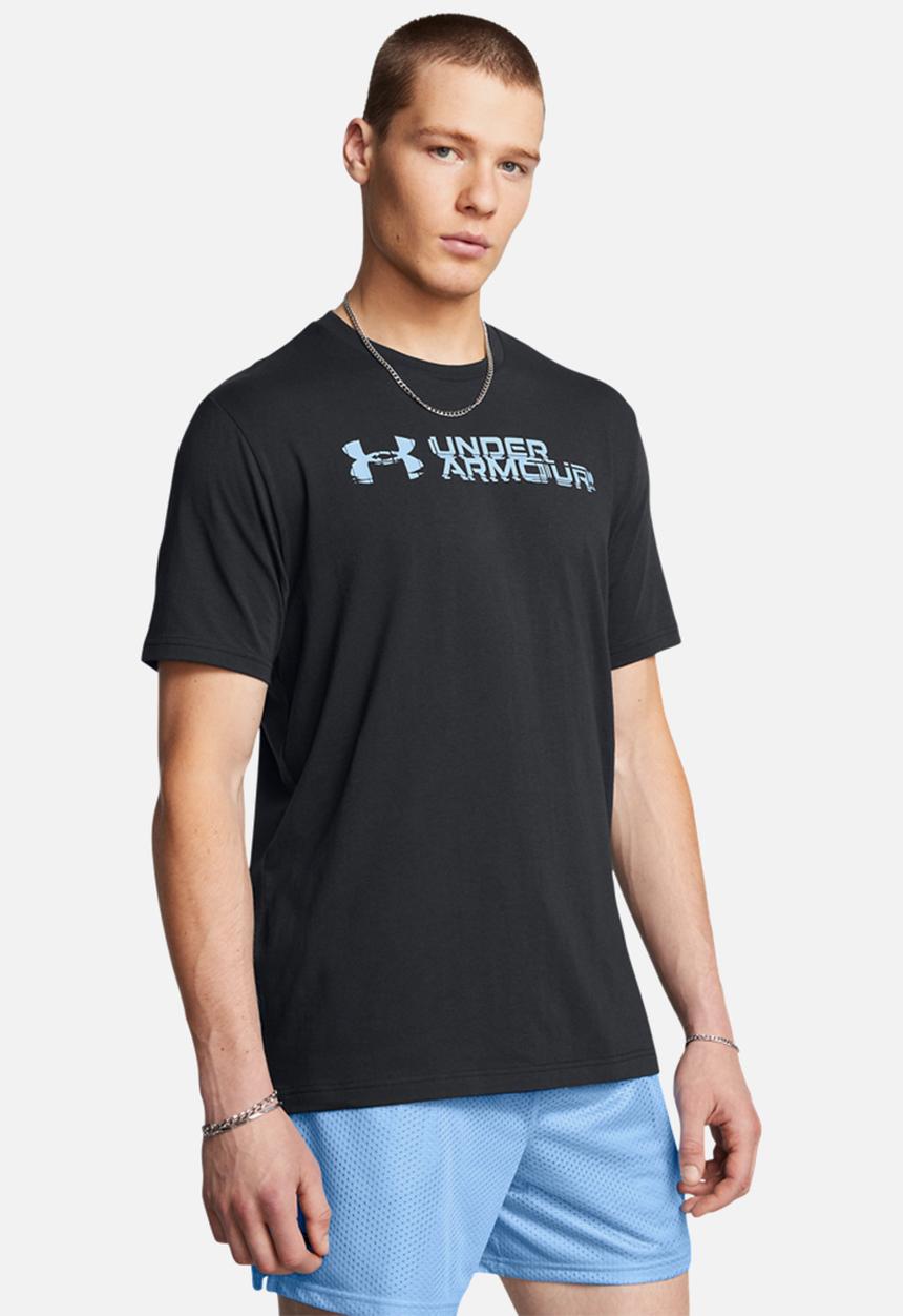 Under Armour - UA M Sliced Wordmark 60/40S Short Sleeve Tee - Black & Horizon Blue