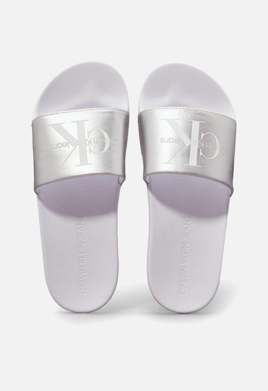 Calvin Klein - Slide pearl - bright white/silver