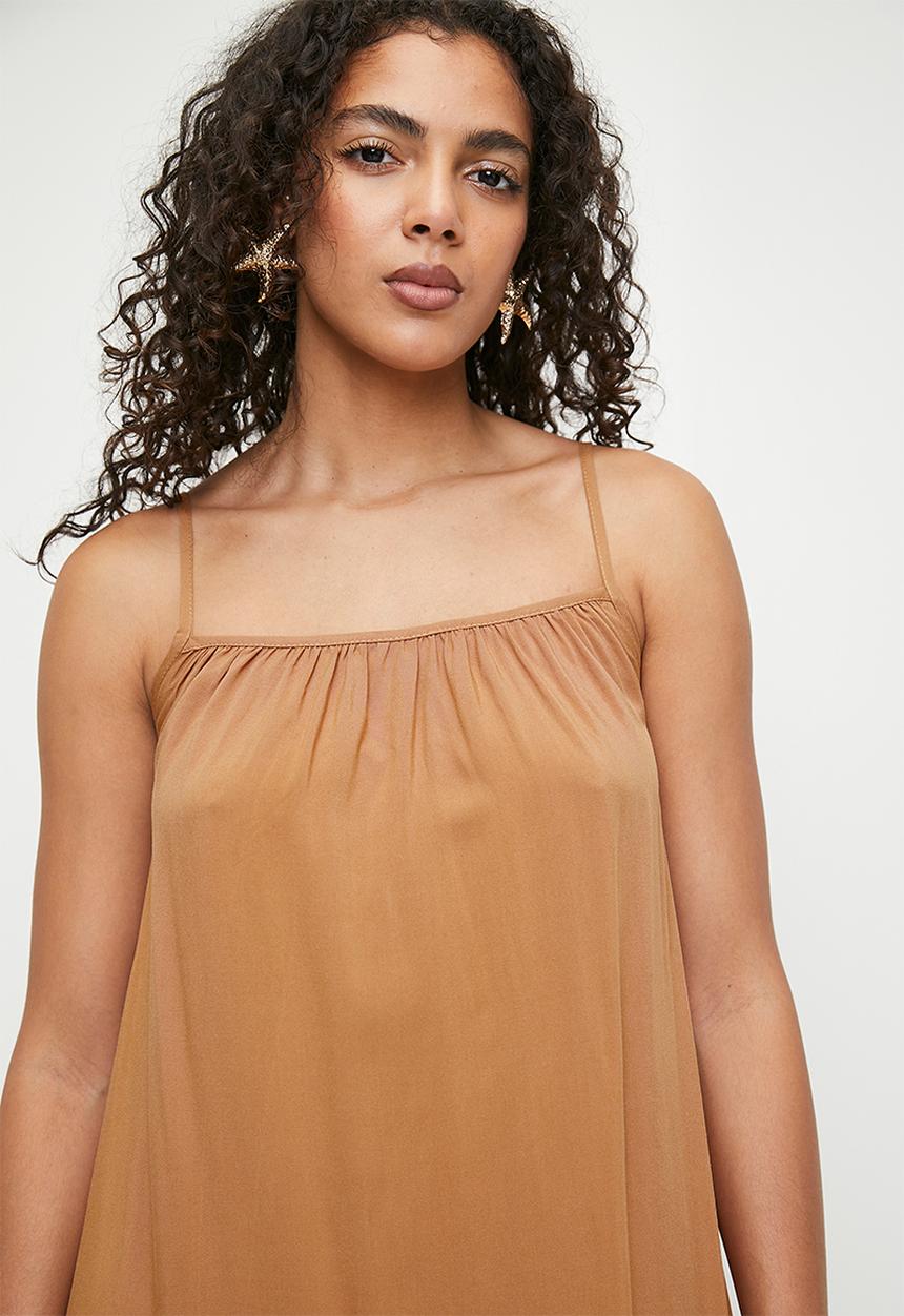 Superbalist - Mini Trapeze Dress - Brown