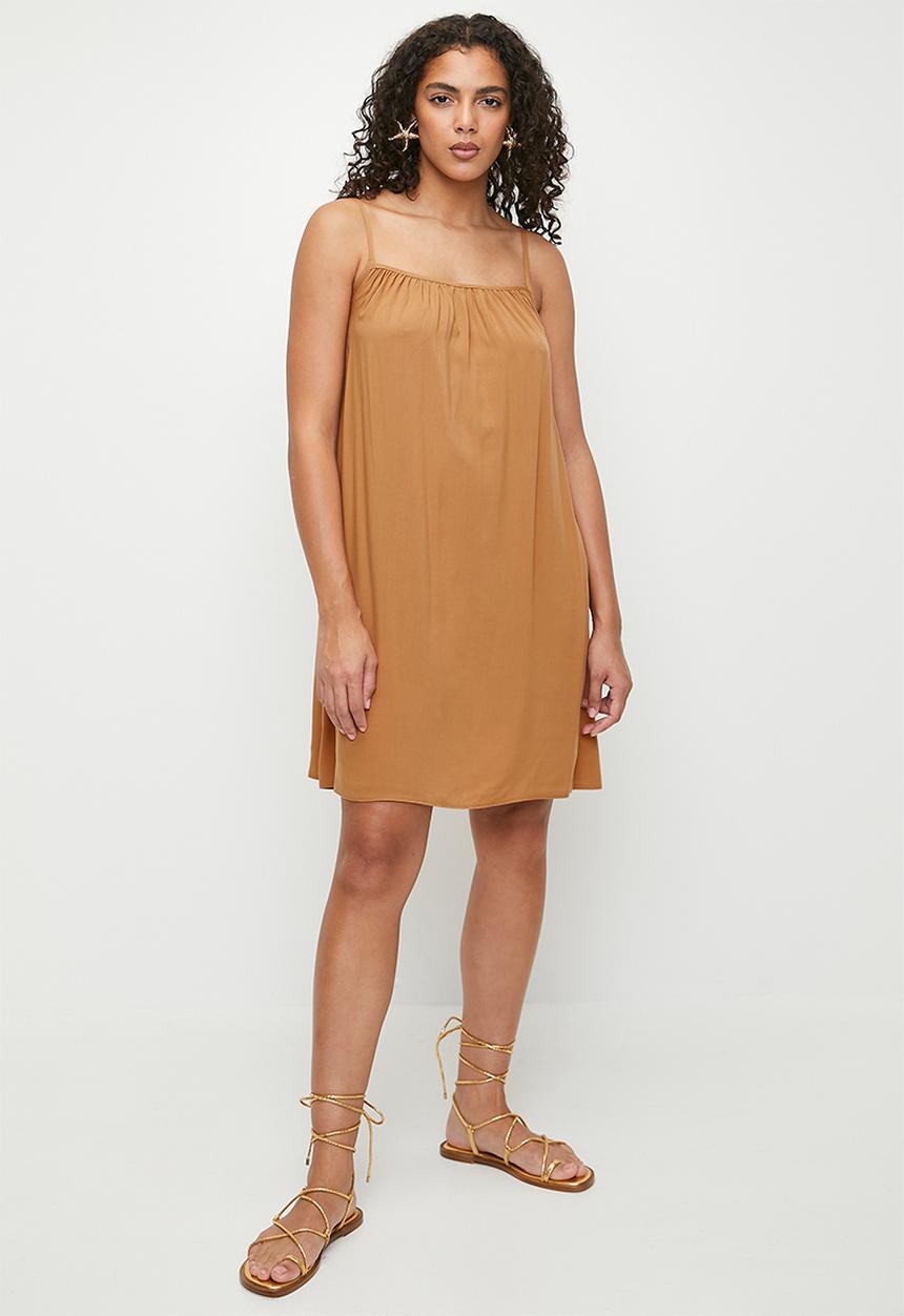 Superbalist - Mini Trapeze Dress - Brown