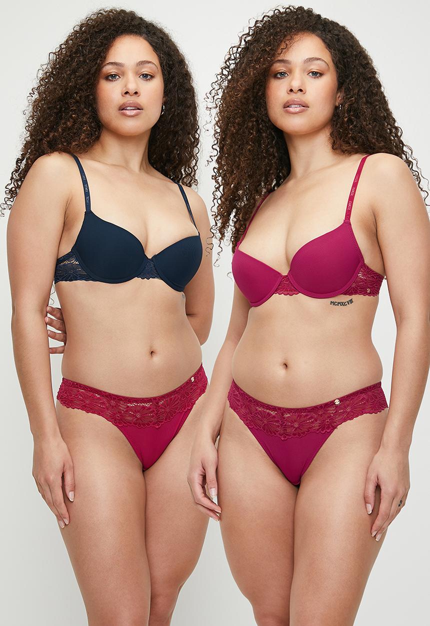 KANGOL - 2 pack tshirt bra - hot pink/indigo