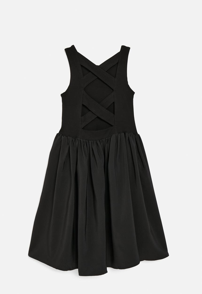 Pop Candy - Criss cross back dress - black