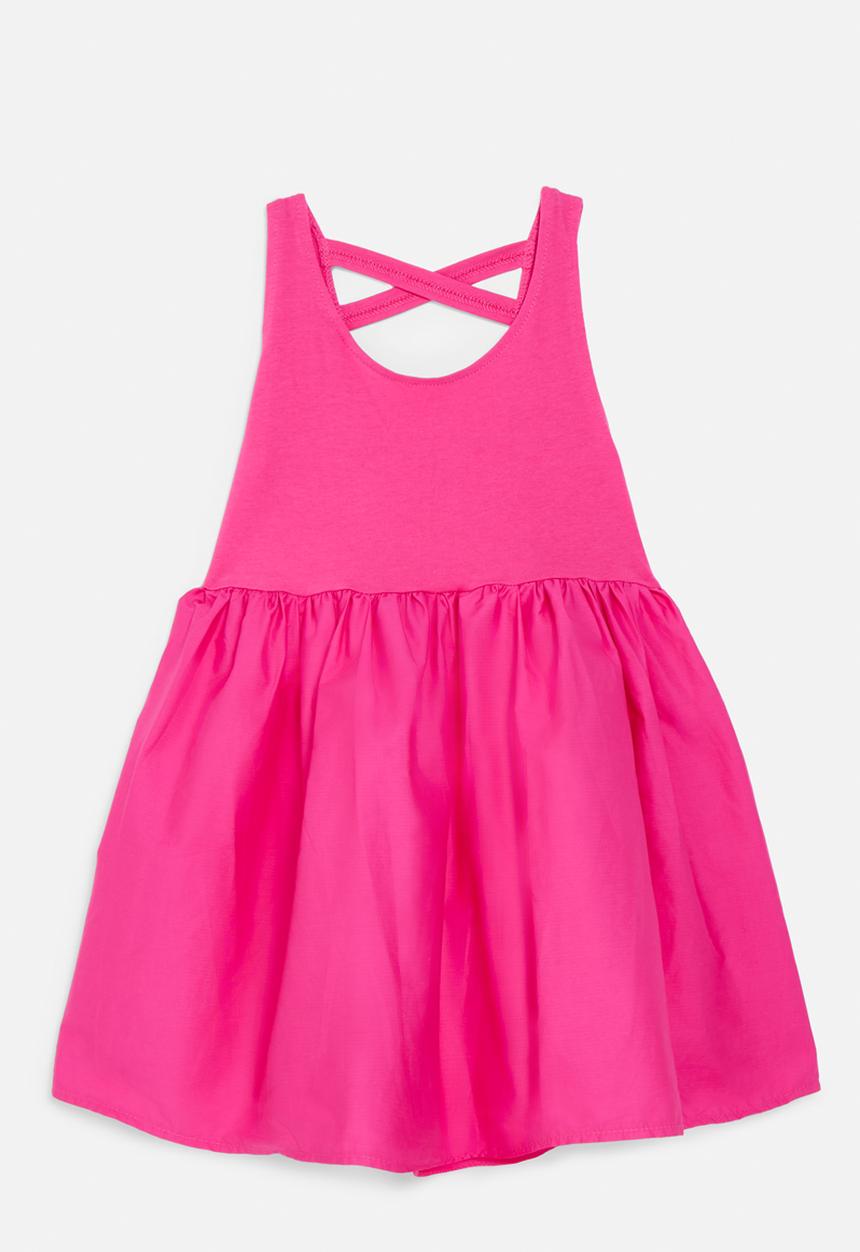 Pop Candy - Combo fit & flare dress - pink