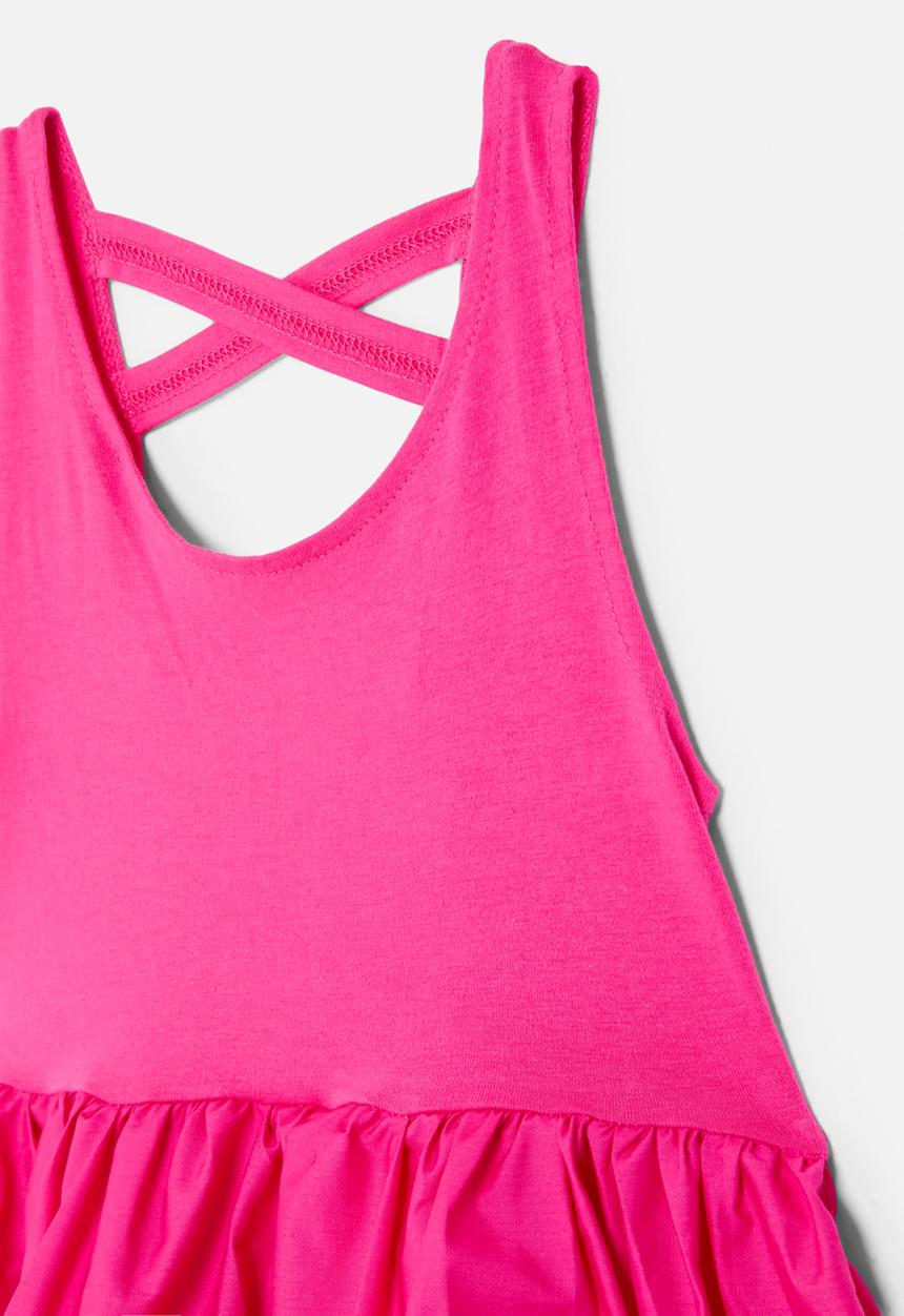 Pop Candy - Combo fit & flare dress - pink