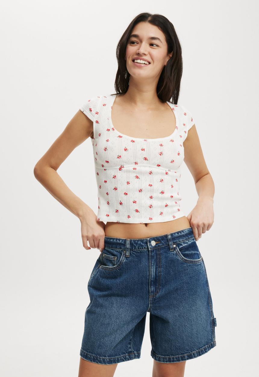 Cotton On - Relaxed Denim Short - Lunar Blue/Carpenter