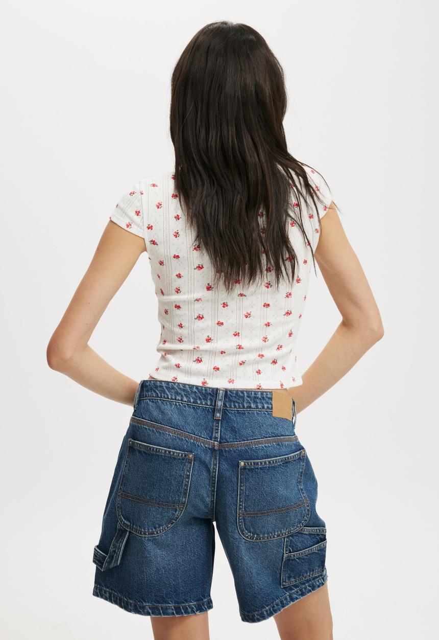 Cotton On - Relaxed Denim Short - Lunar Blue/Carpenter