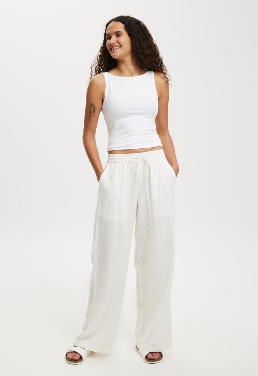 Cotton On - Haven Wide Leg Pant - White
