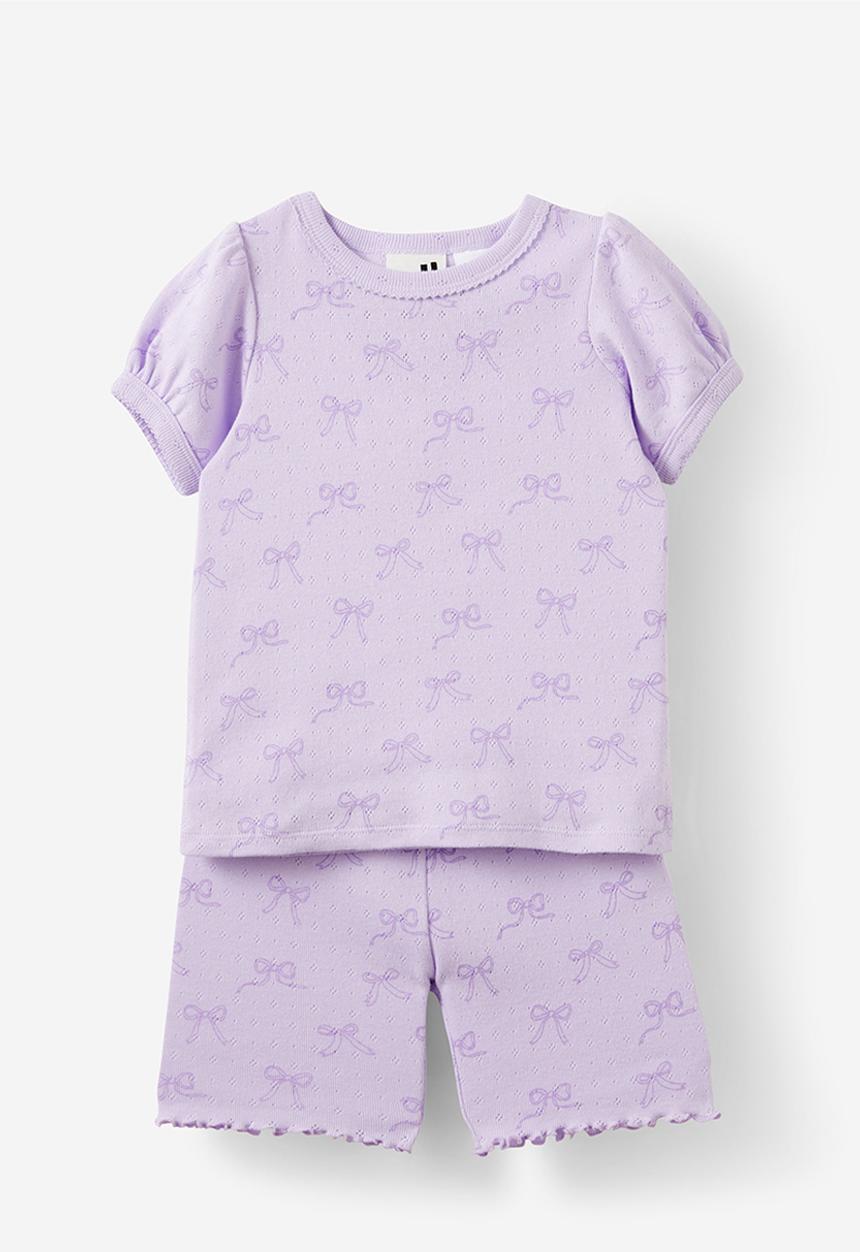 Cotton On - Ella short sleeve pyjama set - vintage lilac/ditsy bows