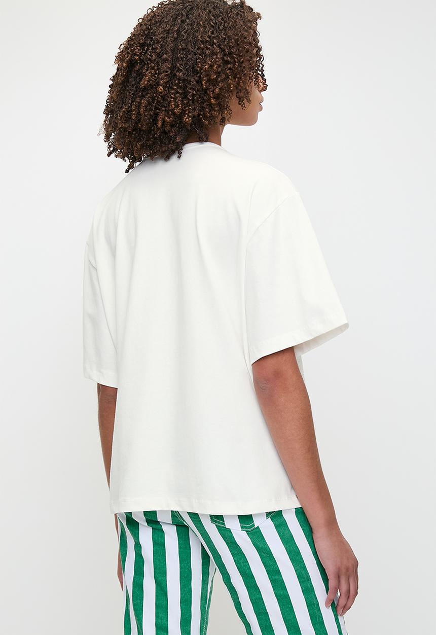 Me&B - Statement Tee With Cocktail Gingham Print - Cocktail