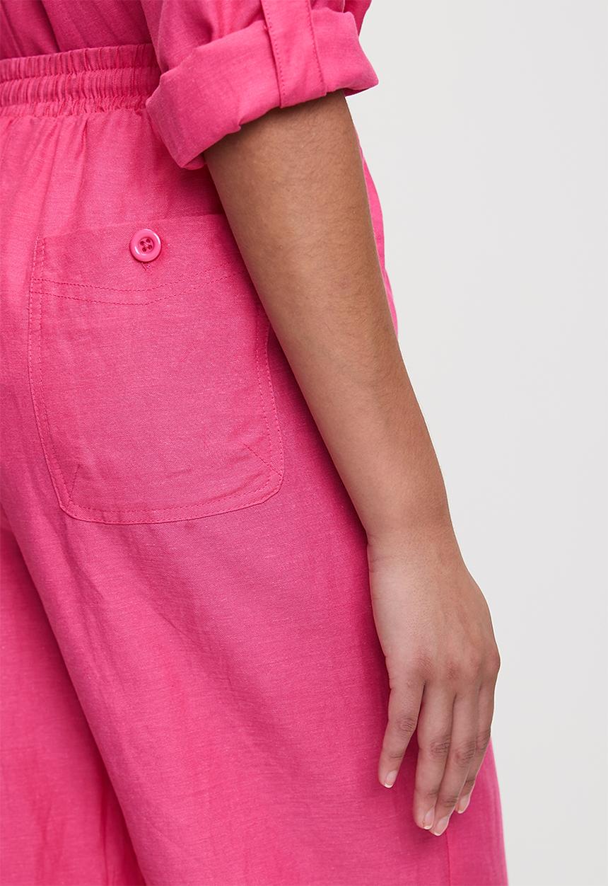 Me&B - Straight Leg Linen Pants - Pink